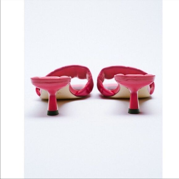 Zara Quilted Satin Effect Mules - Picture 4 of 5